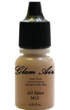 Set of Three (3) Airbrush Makeup Foundations Matte M11 Ginger, M12 All Spice, M13 Soft Walnut Water-based Makeup Lasting All Day 0.25 Oz Bottle By Glam Air