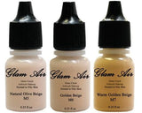 Glam Air Airbrush Water-based Foundation in Set of Three (3) Assorted Medium Matte Shades M5-M6-M7 0.25oz