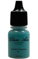Glam Air Set of Three (3) Airbrush Eye Shadow s- Clear Shimmer, Golden Turquoise & Light Mint Shimmer Airbrush Water-based 0.25 Fl. Oz. Bottles of Eyeshadow(E7,E15,E24)