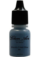 Glam Air Set of Two (2) s-E5Bold White & E6 Electric Cobalt Blue  Airbrush Water-based 0.25 Fl. Oz. Bottles of Eyeshadow