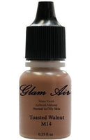 Glam Air Airbrush Makeup Foundations Set Two  M14 Toasted Walnut and M15 Summer Bronze  for Flawless Looking Skin Matte Finish For Normal to Oily Skin (Water Based)0.25oz Bottles