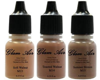 Glam Air Airbrush Water-based Foundation in Set of Three (3) Assorted Dark Matte Shades (For Normal to Oily Dark Skin)M13,M14,M15