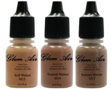 Glam Air Airbrush Water-based Foundation in Set of Three (3) Assorted Dark Matte Shades (For Normal to Oily Dark Skin)M13,M14,M15