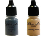 Glam Air Set of Two (2) s- E3 Champaign Shimmer & E8 Sultry Navy Airbrush Water-based 0.25 Fl. Oz. Bottles of Eyeshadow Sultry Navy & Champaign Shimmer