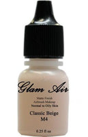 Glam Air Airbrush Makeup Foundations Set Two  M4 Classic Beige And M5 Natural Olive Beige  for Flawless Looking Skin Matte Finish For Normal to Oily Skin (Water Based)0.25oz Bottles