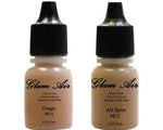 Glam Air Airbrush Makeup Foundations Set Two  M11 Ginger  And M12 All Spice  for Flawless Looking Skin Matte Finish For Normal to Oily Skin (Water Based)0.25oz Bottles