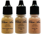 Glam Air Airbrush Water-based Foundation in Set of Three (3) Assorted Medium Matte Shades M7-M8-M9 0.25oz