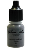 Glam Air Airbrush Set of Two (2) s-E2 Shimmering Black Smoke & E13Hushed Grey Water-based 0.25 Fl. Oz. Bottles of Eyeshadow shimmering black smoke/hushed grey