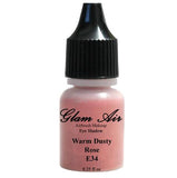 Set of Three (3) Shades of Glam Air Airbrush Eye Shadow Makeup E15 Clear Shimmer, E30 Exotic Blue Shimmer and E34 Warm Dusty Rose Water-based Formula Last All Day (For All Skin Types) 0.25oz Bottles