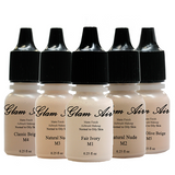 Glam Air Airbrush Makeup Foundation System Kit with 5 Shades of Foundation and Blush (Light )